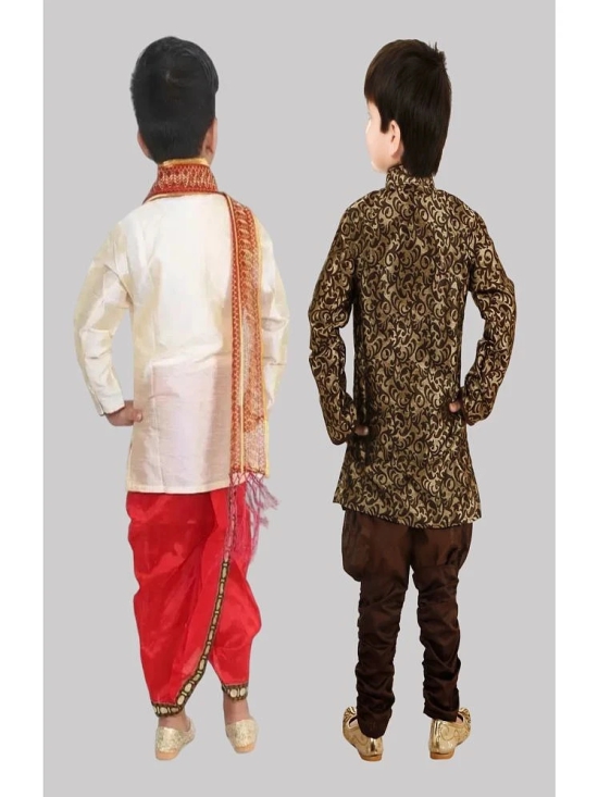 Coxxup Multicolor Silk Blend Boys Sherwani ( Pack of 2 ) - None