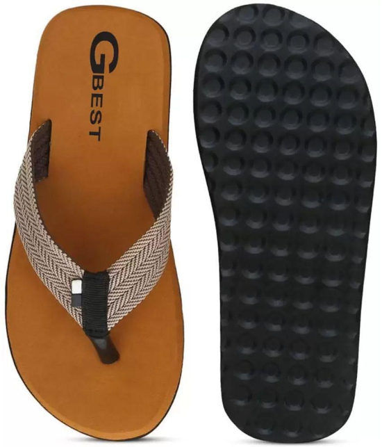 GBest - Tan Men's Thong Flip Flop - None