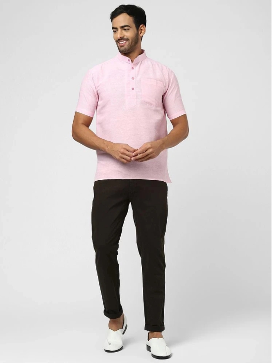 DESHBANDHU DBK - Pink Cotton Mens Regular Kurta ( Pack of 1 ) - None