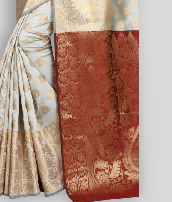 Gazal Fashions - Multicolor Banarasi Silk Saree With Blouse Piece (Pack of 1)