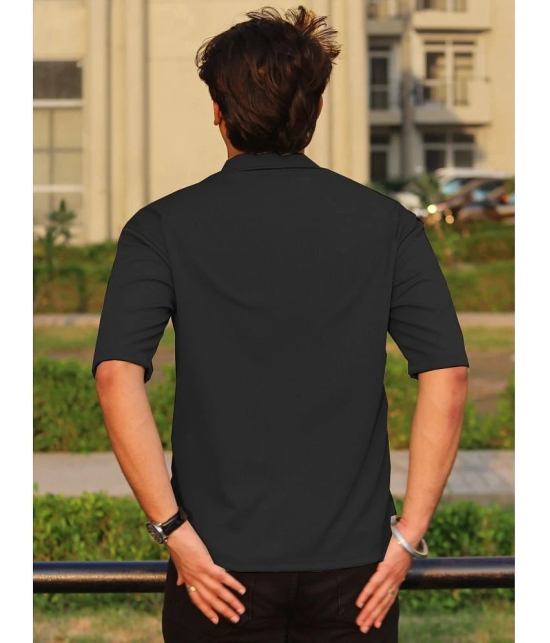 clafoutis Cotton Blend Regular Fit Solids Half Sleeves Mens Casual Shirt - Black ( Pack of 1 ) - None