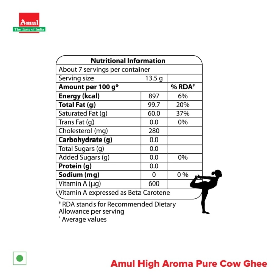 Amul High Aroma Cow Ghee 100 mL