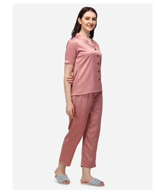 Smarty Pants Satin Nightsuit Sets - Pink Single - L