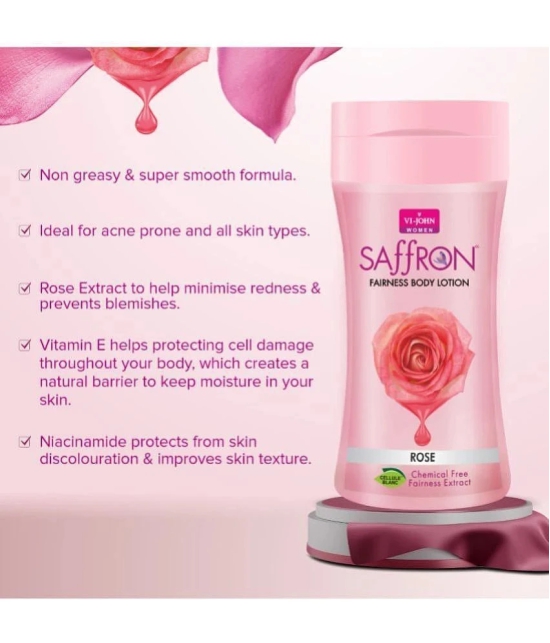 Vi-John Saffron Fliptop Rose Fairnes Body Lotion for Men & Women 250ml Pack of 3