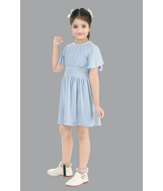 Coxxup Light Blue Crepe Girls Frock ( Pack of 1 ) - None