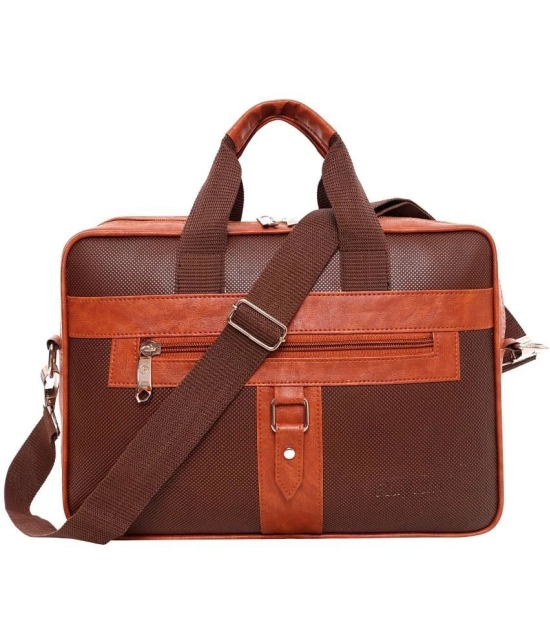 Raylan Brown Leather Office Bag - Brown