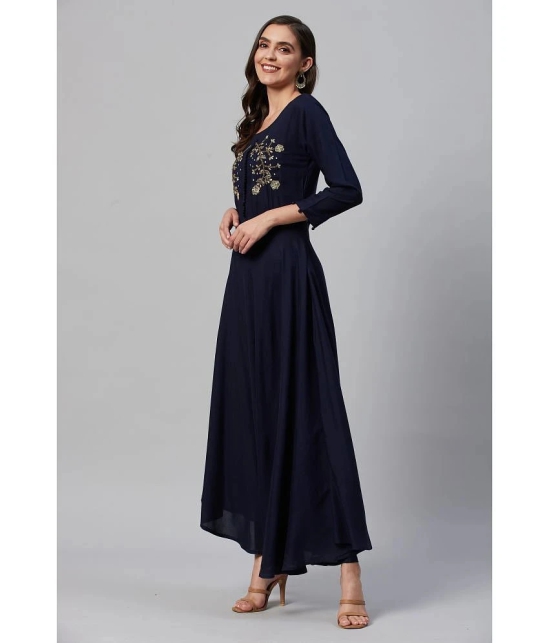 JC4U - Viscose Navy Womens A- line Dress ( Pack of 1 ) - None