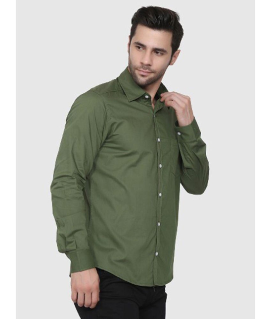 liferoads - Olive 100% Cotton Regular Fit Men's Casual Shirt ( Pack of 1 ) - None