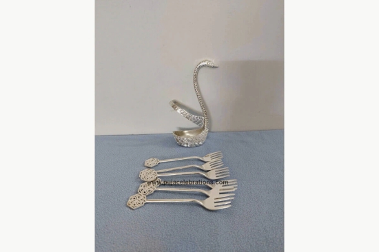 Swan Designer Stand-Fork / Silver