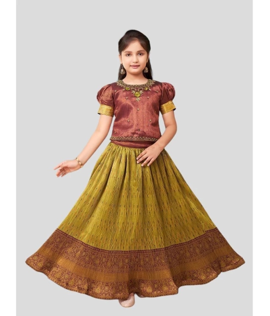 Aarika Maroon Brocade Girls Lehenga Choli Set ( Pack of 1 ) - None