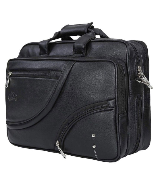 Leather World Office Laptop bag Black P.U. Office Bag