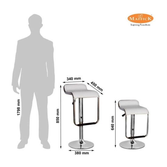 BAR KITCHEN CAFETERIA CHAIR BY A~1 WOODEN FURNITURE | OFFICE WORK | COMPUTER WORK | HOME LIVING ROOM | STOOL | COLOR: WHITE