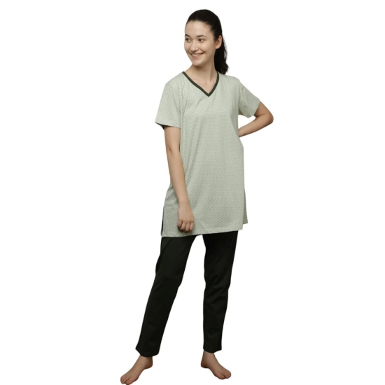 Evian-women-nightsuit set Ev15003-XL / Green