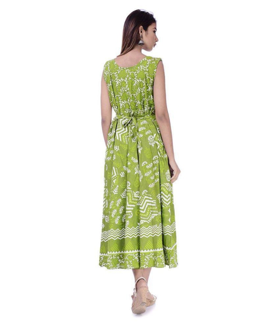 Rangun Cotton Green Regular Dress - S-XL