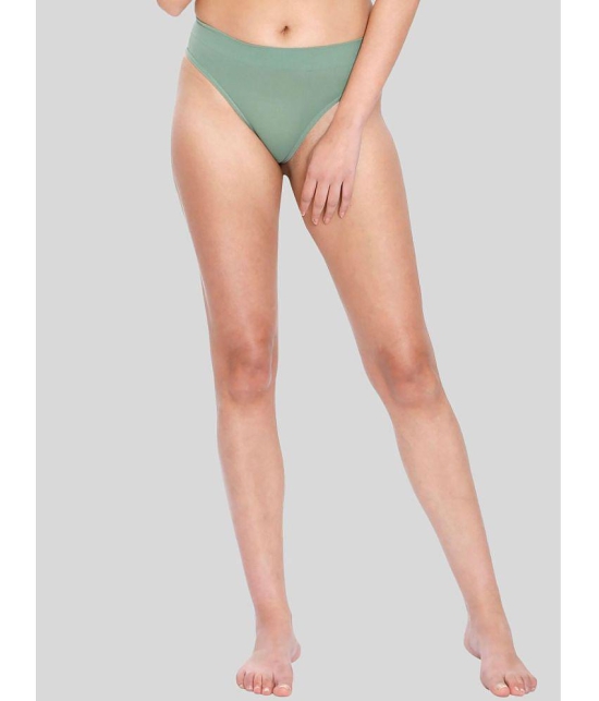 ILRASO - Green Poly Cotton Solid Women's Bikini ( Pack of 1 ) - None