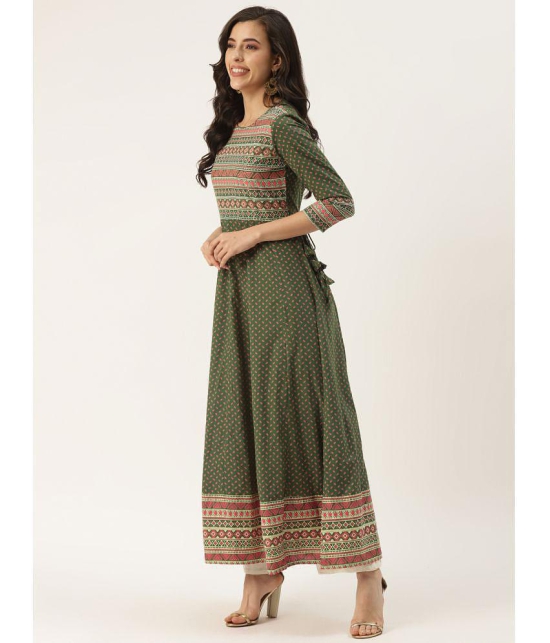 Kbz - Green Cotton Blend Women's Anarkali Kurti ( Pack of 1 ) - None