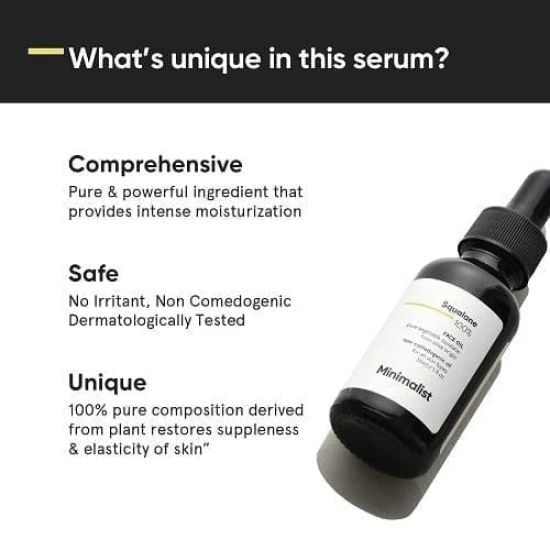 Minimalist Squalane 100% (Plant Derived) Super-Lightweight Face Oil