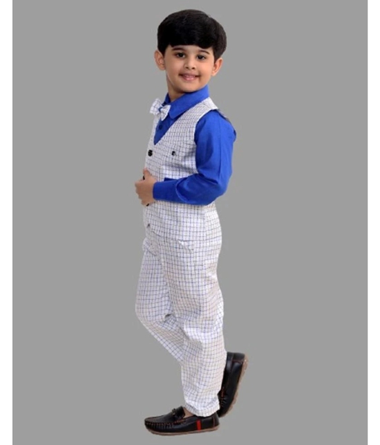 Fourfolds - Blue Cotton Blend Boys Shirt & Pants ( Pack of 1 ) - None