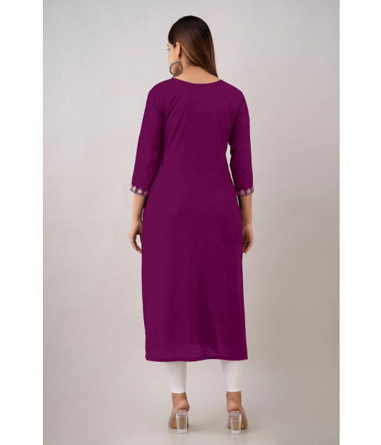 Kapadia - Purple Rayon Womens Straight Kurti ( Pack of 1 ) - None