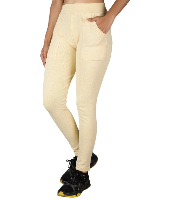 KARARO JEGGINGS - Cotton Blend Skinny Fit Cream Womens Jeggings ( Pack of 2 ) - None