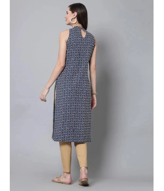 KIPEK Rayon Printed Straight Womens Kurti - Blue ( Pack of 1 ) - None