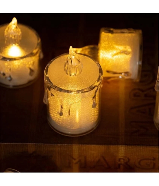 VARKAUS - Off White LED Tea Light Candle 8 cm ( Pack of 6 )