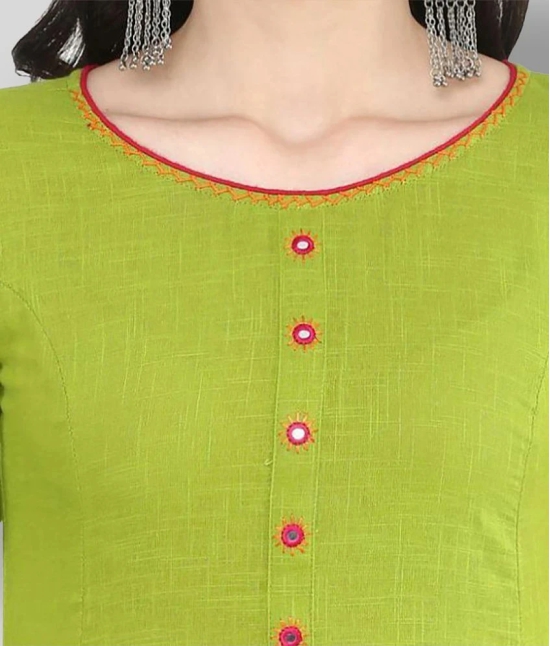 Yash Gallery - Green Cotton Womens Flared Kurti ( Pack of 1 ) - 4XL