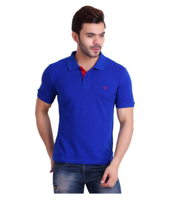 Hiflyers Cotton Blend Navy Plain Polo T Shirt - None