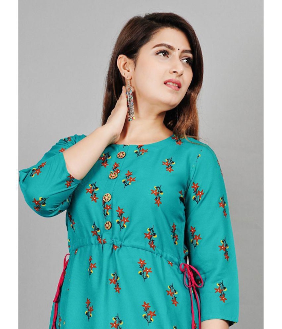 Smien - Navy Blue Rayon Women''s Anarkali Kurti ( Pack of 1 ) - None