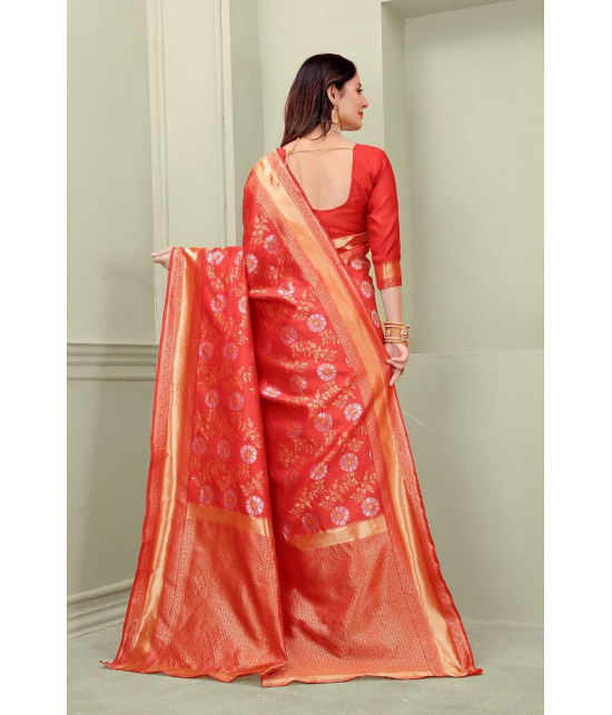 ofline selection - Red Silk Saree With Blouse Piece (Pack of 1) - Red