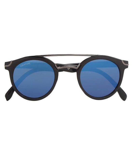 Creature - Black Round Sunglasses ( Pack of 1 ) - Medium