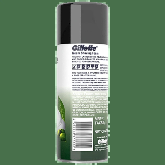 Gillette Neem Shaving Foam, 196 Gm