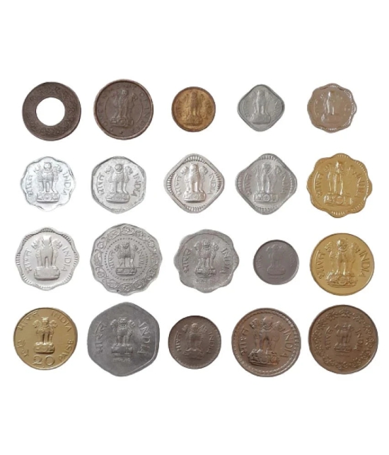 British India & Republic India All Different 20 Coins 1 Pice to 50 Paise Set in Beautiful Coin Wallet / Album,,,Collectible