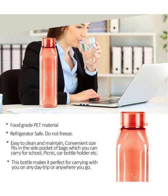 Milton Prime 1000 Pet Water Bottle, Set of 3, 1 Litre Each, Red - Red