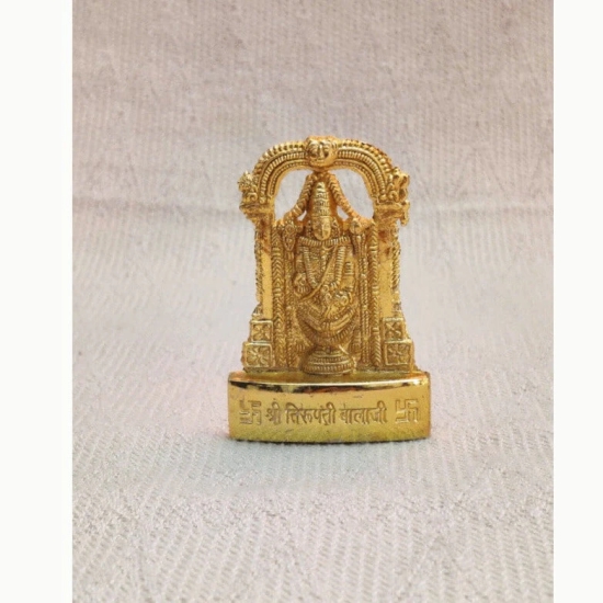 Lord Srinivasa Balaji Standee-Small (2.5 inches) / Gold