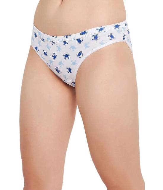 Clovia White Cotton Printed Womens Bikini ( Pack of 1 ) - None