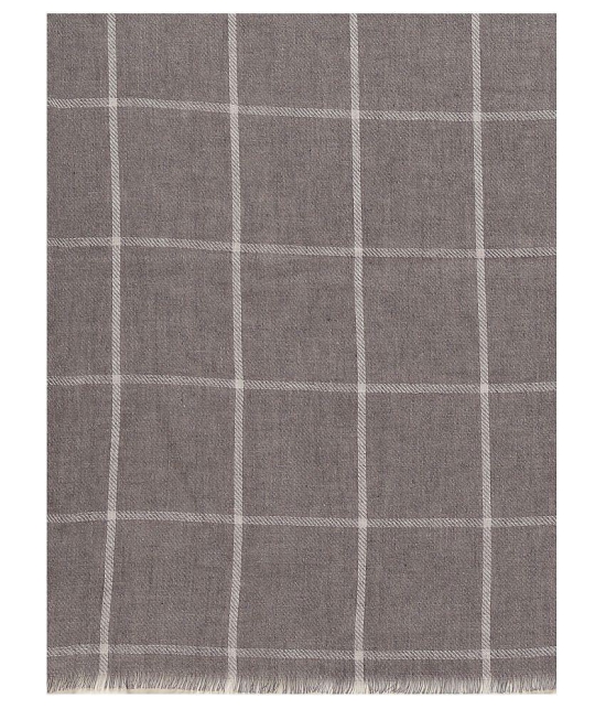 Anekaant Gray Checkered Wool Stoles