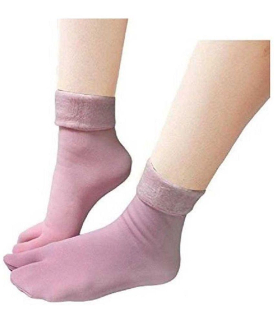 PENYAN Womens Multicolor Fur Solid Combo Ankle Length Socks ( Pack of 5 ) - None