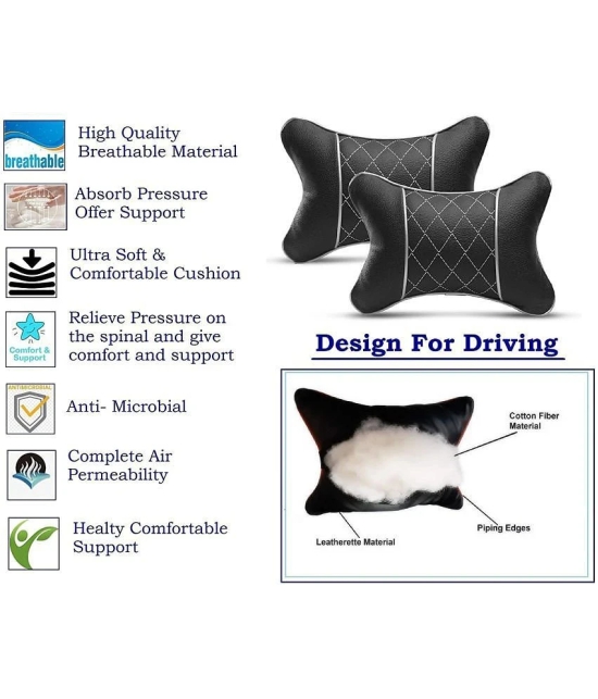 Auto Hub Neck Cushions Set of 2 Black