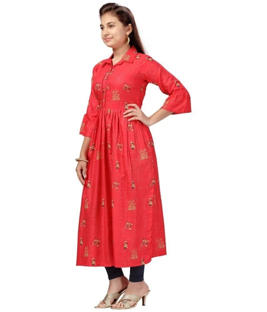 Aarika Red Cotton Girls Kurti ( Pack of 1 ) - None