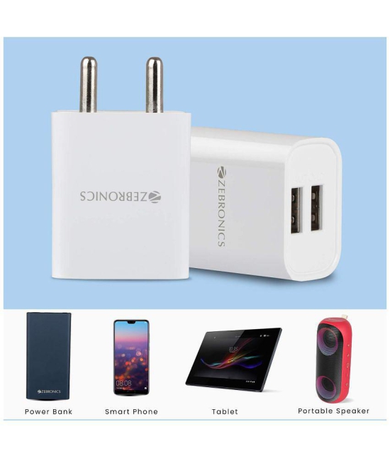 Zebronics - USB 2.1A Travel Charger - White