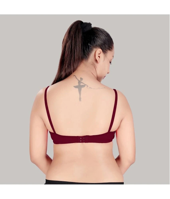 HAYA Maroon Cotton Non Padded Womens Plunge Bra ( Pack of 1 ) - None