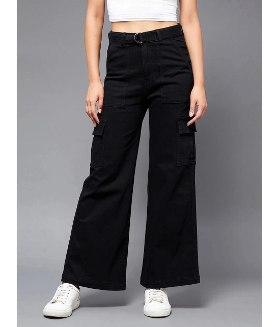 Miss Chase - Black Denim Wide Leg Womens Jeans ( Pack of 1 ) - None