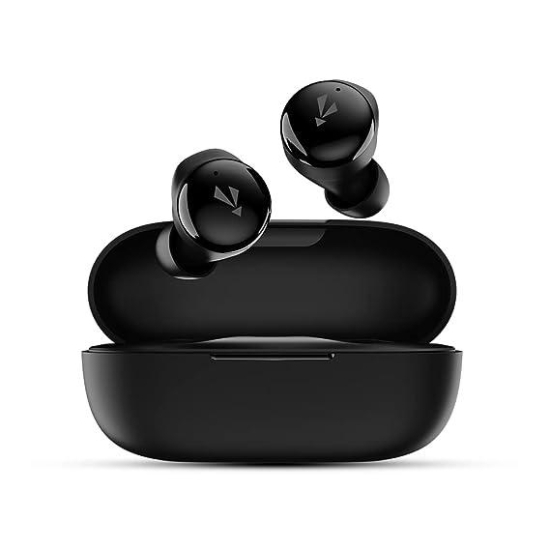 MadRabbit Liquid True Wirelesas Earbuds with Built-in ENC Mic, 40H Playtime Gaming Mode, Touch Controls, Type-C, Auto Connect and IPX5 Water & Sweat Resistant (Black)