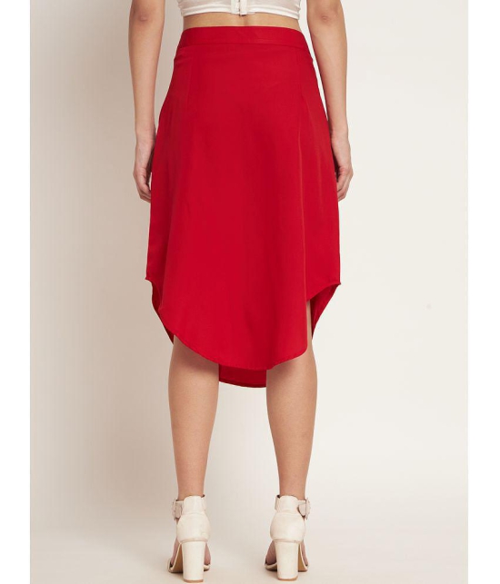 Curvydrobe Red Crepe Women's A-Line Skirt ( Pack of 1 ) - None