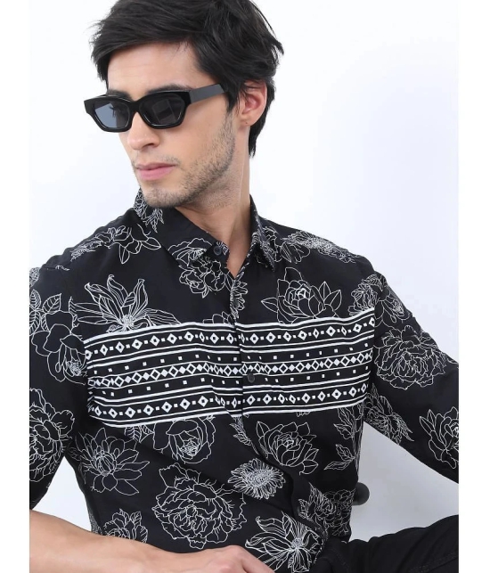 Ketch 100% Cotton Slim Fit Printed Full Sleeves Mens Casual Shirt - Black ( Pack of 1 ) - None