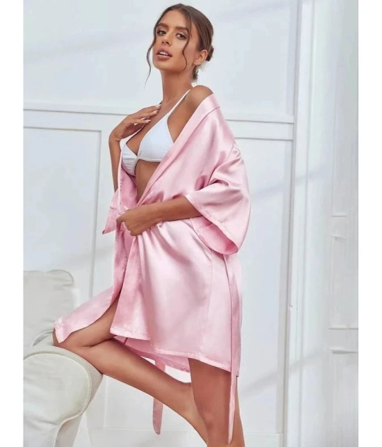 CELOSIA Satin Robes - Pink Single - L