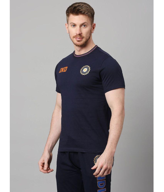 FanCode - Navy Blue Cotton Regular Fit Men's Sports T-Shirt ( Pack of 1 ) - None