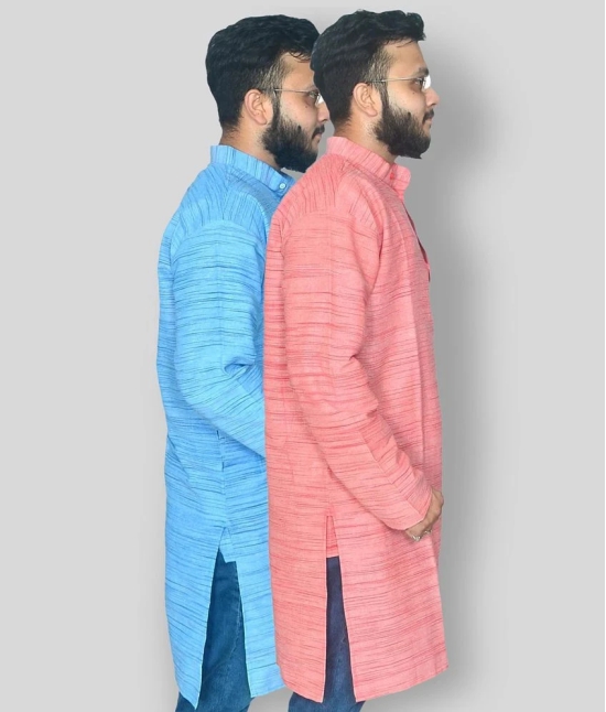 DESHBANDHU DBK - Multicolor Cotton Mens Regular Kurta ( Pack of 2 ) - None