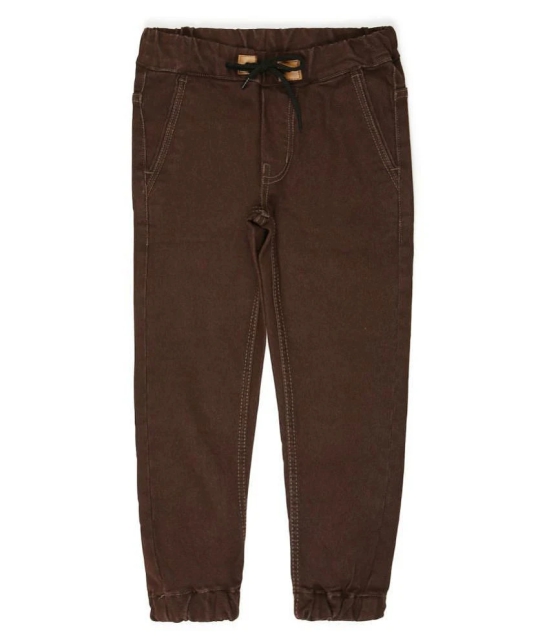 Urbano Juniors Boys Brown Slim Fit Jogger Jeans Stretch - None